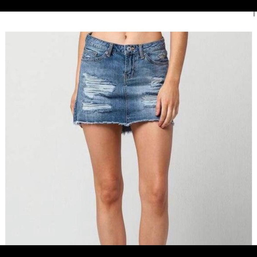 Ripped denim skirt jean